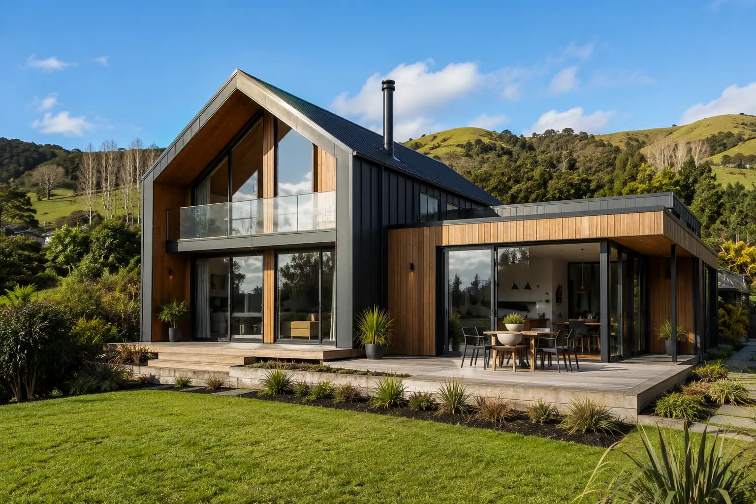 An architect-designed new build delivered by Finer Builds, clean lines and considered detailing.