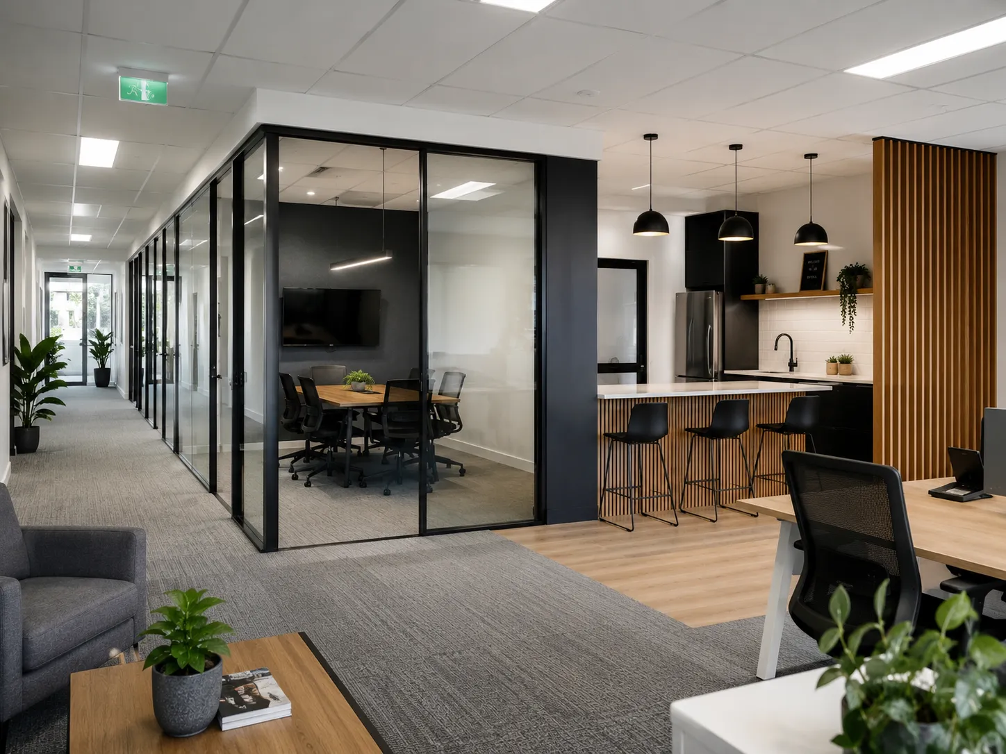 A commercial fit-out delivered by Finer Builds.