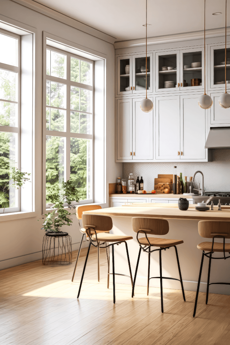 Interior of a finished Finer Builds renovation — the standard Dave and Anna praised.