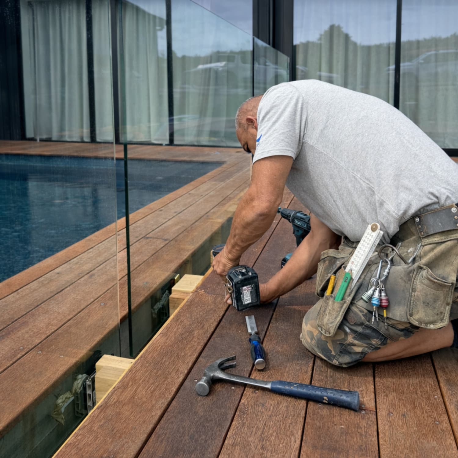 On-site framing work during a residential extension build.